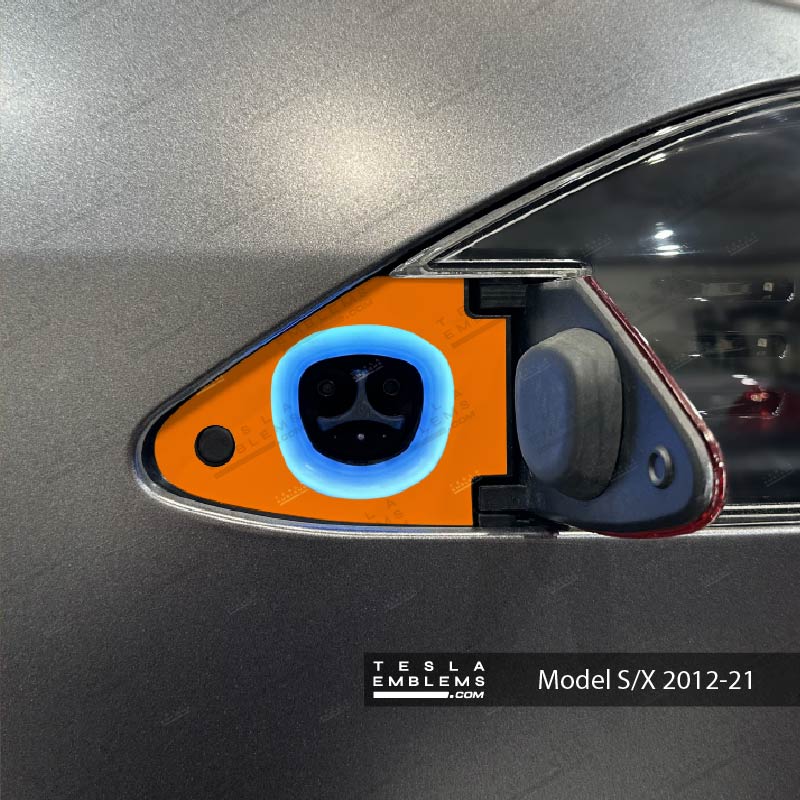 3M Gloss Deep Orange Tesla Charge Port Wrap