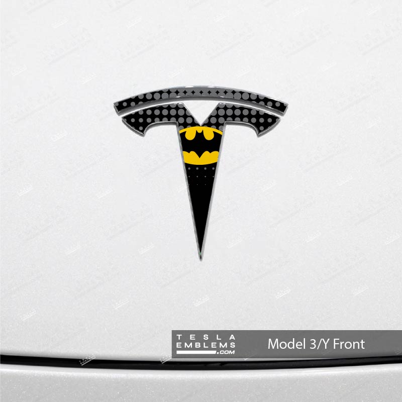 Batman Tesla Emblem Decals (Front + Back)