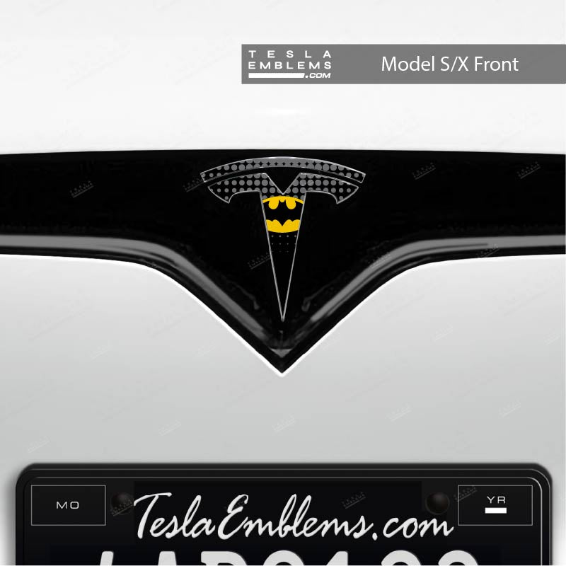 Batman Tesla Emblem Decals (Front + Back)