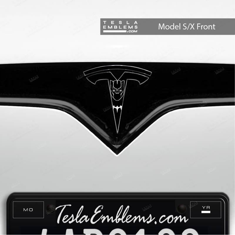 Black Panther Tesla Emblem Decals (Front + Back)