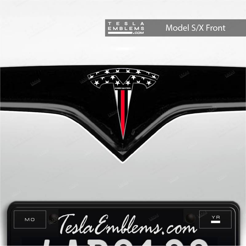 First Responders Firefighter Tesla Emblem Decals (Front + Back)