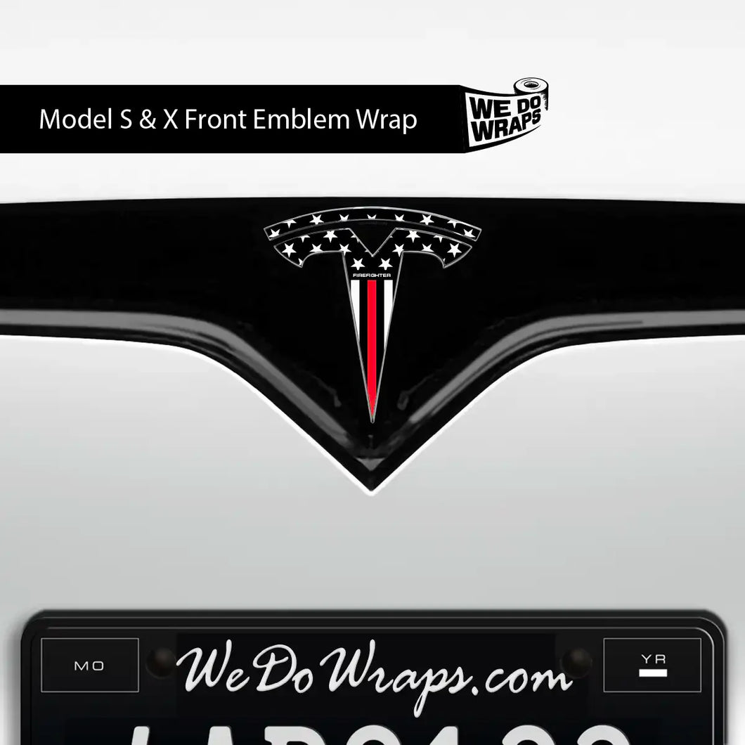 First Responders Firefighter Tesla Emblem Decals (Front + Back)