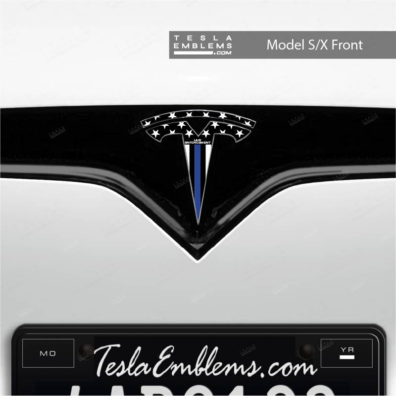 First Responders Law Enforcement Tesla Emblem Decals (Front + Back)