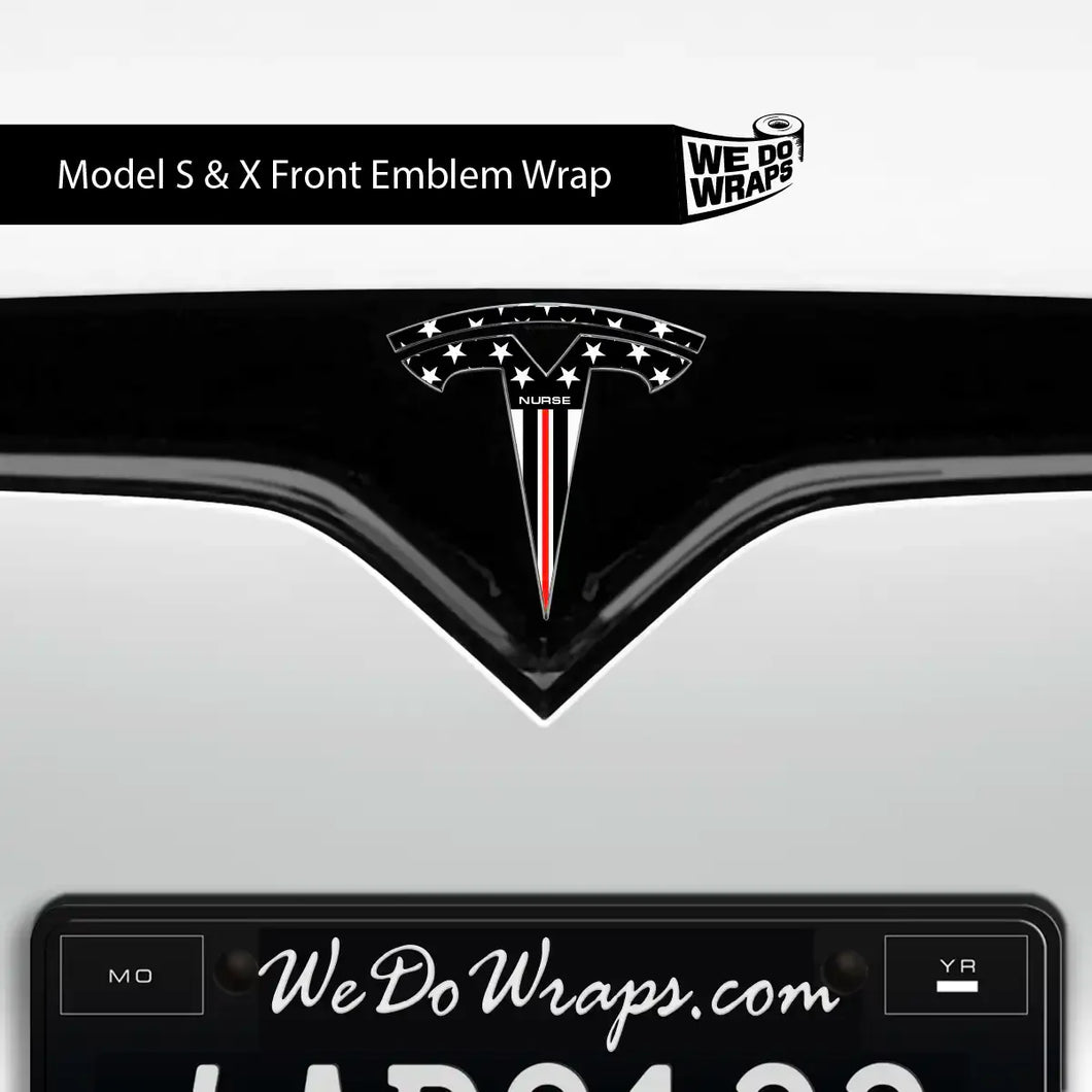 First Responders Nurse Tesla Emblem Decals (Front + Back)