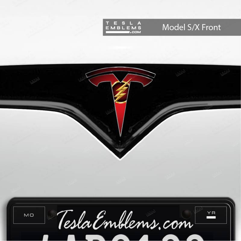 Flash Tesla Emblem Decals (Front + Back)