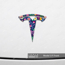 Load image into Gallery viewer, Floral Meadow Tesla Emblem Decals (Front + Back)
