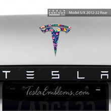 Load image into Gallery viewer, Floral Meadow Tesla Emblem Decals (Front + Back)
