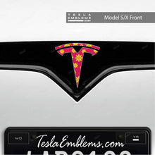 Load image into Gallery viewer, Flower Power Tesla Emblem Decals (Front + Back)
