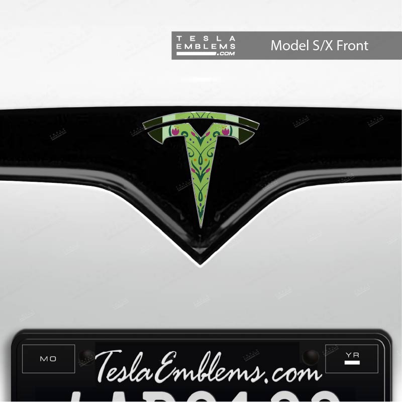 Frozen Anna Tesla Emblem Decals (Front + Back)