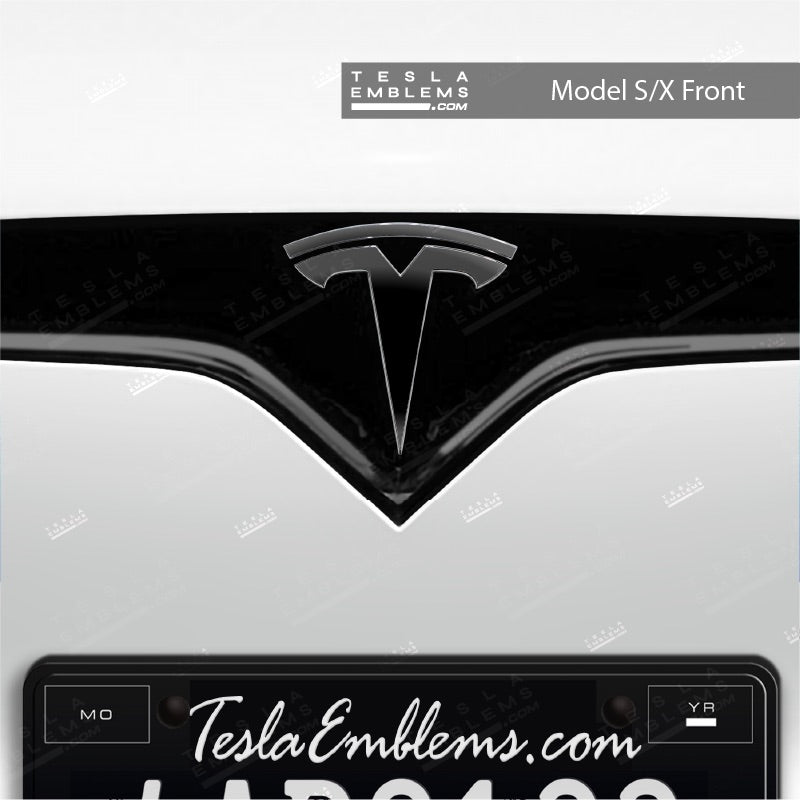 3M Gloss Black Tesla Emblem Decals (Front + Back)