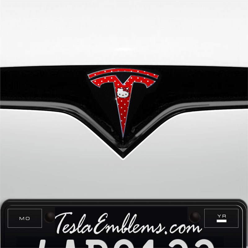 Hello Kitty Tesla Emblem Decals (Front + Back)