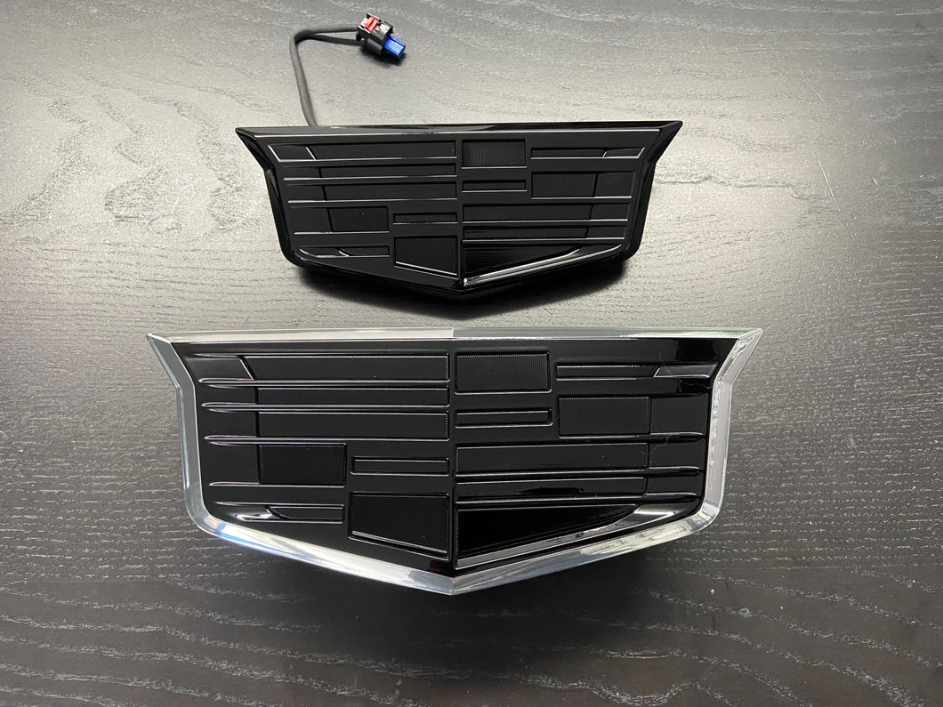 Escalade emblem set Gloss Black 2025 LED front