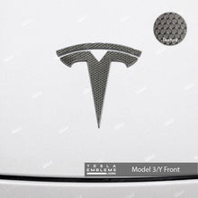 Load image into Gallery viewer, 3M Matrix Black Tesla Emblem Decals (Front + Back)
