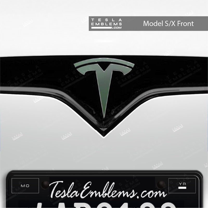 3M Matte Military Green Tesla Emblem Decals (Front + Back)
