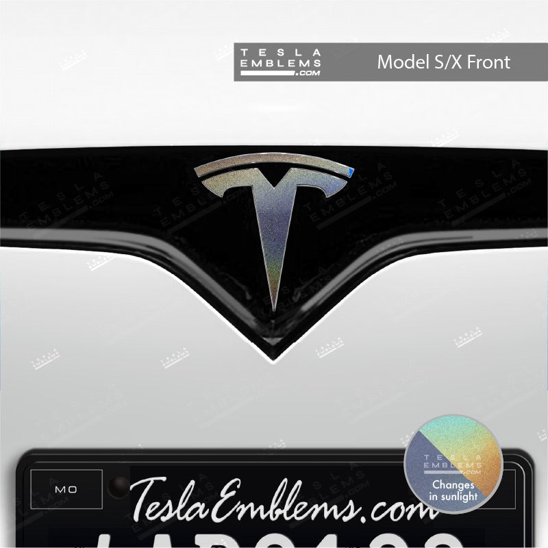 3M Satin Psychedelic Flip Tesla Emblem Decals (Front + Back)