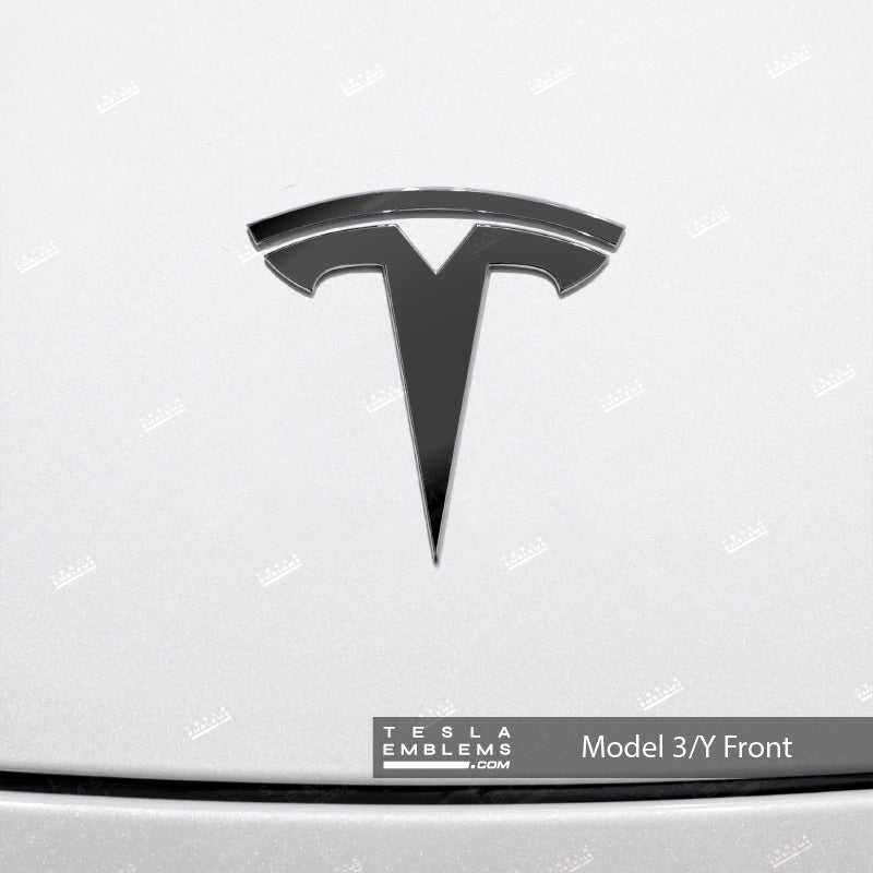 3M Satin Black Tesla Emblem Decals (Front + Back)