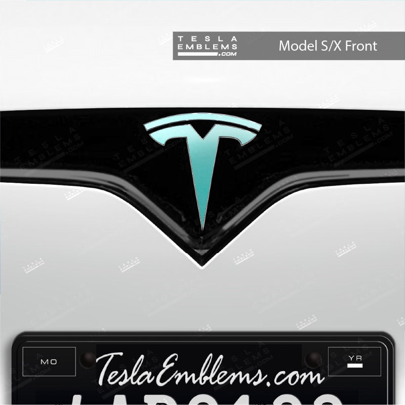 3M Satin Key West Tesla Emblem Decals (Front + Back)